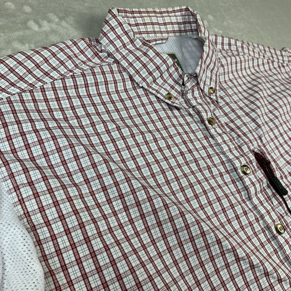 Drake Waterfowl Systems Shirt Medium Plaid Button Down Vented Hunting Outdoors